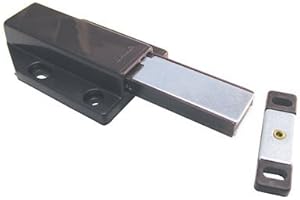 SUGATSUNE Touch Latch Magnetic Push Open Door Latch For Large Doors - Brown - 2 Pack