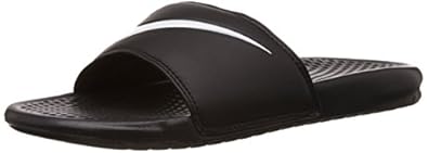 Women's Nike Benassi JDI Swoosh Slide Sandals Black/Pink NWT SALE | eBay