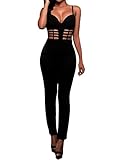 Tiksawon Womens Sexy Sleeveless Backless Bodycon Party Club Jumpsuit