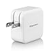 Mopower 4.8A/24W Dual Port Travel Wall Charger with SmartID Technology,Foldable Plug for iPhone,iPad,Samsung Galaxy,Tablet,Smartphone,Smart Watch,Back Up Battery and More White