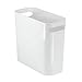 InterDesign Una Rectangular Trash Can with Handles, Waste Basket Garbage Can for Bathroom, Bedroom, Home Office, Dorm, College, 10-Inch, White
