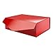 PACKHOME Large Gift Box with Lid 13.5x9x4.1 Inches, Sturdy Collapsible Gift Box with Magnetic Closure (Glossy Red)