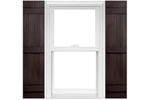 Polaris Homeside 4 Board and Batten Joined Vinyl Shutters (1 Pair) 14-1/2in. x 63in. - 022 Chocolate