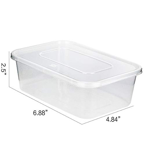 [60pk,25oz] Food Storage Containers with Lids-Food Containers Meal Prep Plastic Containers with Lids Food Prep Containers Deli Containers with Lids Freezer Containers with lids Disposable Containers