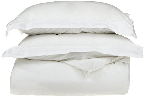 Superior 100% Premium Combed Cotton, 300 Thread Count 3 Piece Duvet Cover Set with 2 Pillow Shams, Single Ply Cotton, Soft and Luxurious Bedding Sets - King/California King Duvet Cover, White