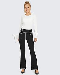 G4Free Black Yoga Pants for Women Bootleg Workout