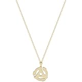 100% Nickel Free 45 Rpm Vinyl Record Adapter Spindle Replica Pendant Necklace Us, in Gold Tone