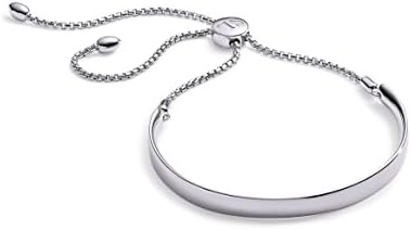 Sasha Liv Sterling Silver Cuff Classic Bangle Chain Bracelet