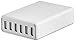 Amazon Basics 60W 6-Port Multi USB Wall Charger, White