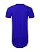 JD Apparel Mens Basic Hipster Hip Hop Elong Crewneck T-shirt L Blue