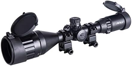 Pinty ピンディー 4 16x50aolライフルスコープ スナイパーライフル スコープ 赤 緑 青イルミネーション三色三段階 グリーンレンズ 防水防振防霧 フロントフード付き サバゲー 電池なし