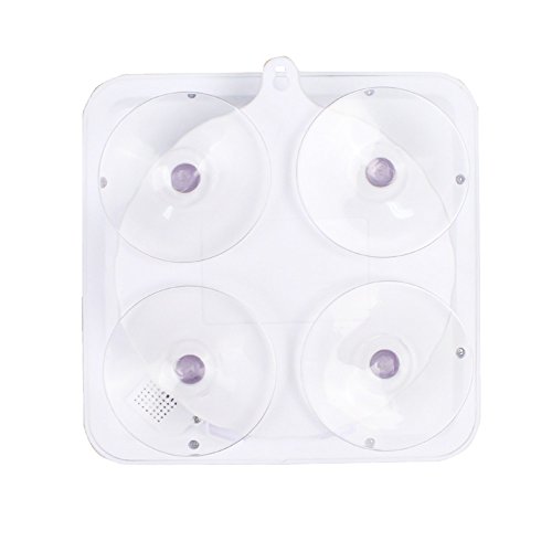 BALDR Digital Bathroom Shower Clock, Waterproof for Water Spray, Large Display, Temperature, Humidity and Moisture, Thermometer & Hygrometer, Suction Cups, Wall Clock - Silver