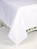 Square Polyester Tablecloth in Several Sizes and Many Colors (White, 72