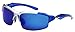 Arctic Blue Mens Fashion Sports Wrap Sunglasses - Blue Revo Lens - Fishing, Baseball, Boating, Skiing (Silver - Blue)