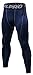 SILKWORLD Mens 3/4 Compression Tights Leggings Active Base Layer Pants for Workouts Jogging Sports, Blue， US X-Large