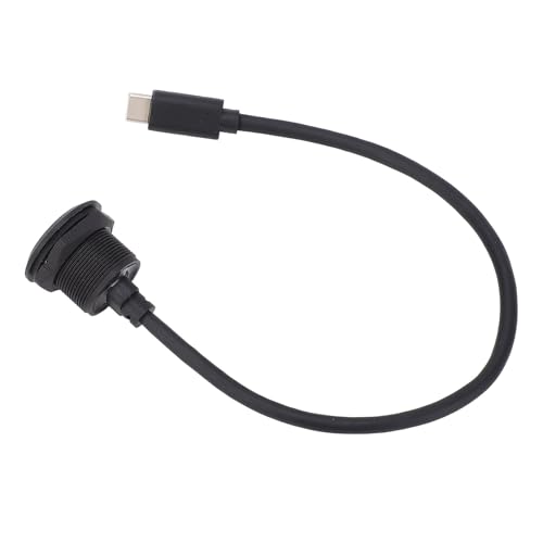 Cable adaptador de montaje empotrado USB 3.0 a USB C, cable corto, cable adaptador extensión para montaje en panel 5 Gbps, adaptador de montaje empotrado tipo C 3.0 macho a hembra, 20 V, 3 A