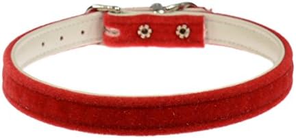 Evans Collars 3/8" Collar, Size 14, Velvet, Red