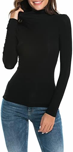 Womens Long Sleeve Mock Turtleneck 