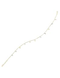 Tobillera con colgantes de corazón de oro Eternity pulsera en 10 K tres tonos oro