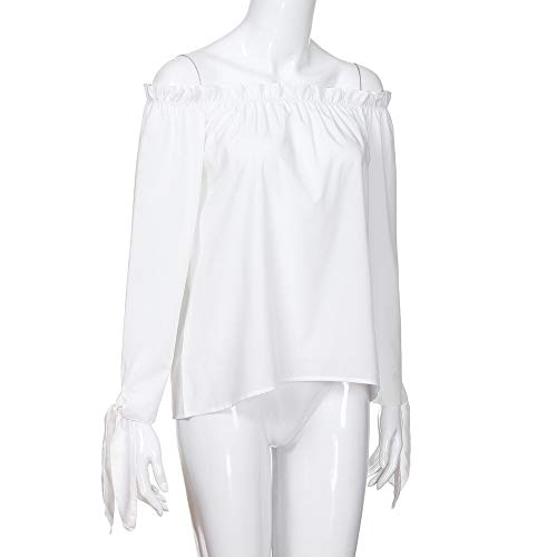 Clearance! Dressin Women's Casual Boat Neck Long Sleeve Cold Shoulder T-Shirt Tunic Top Blouse
