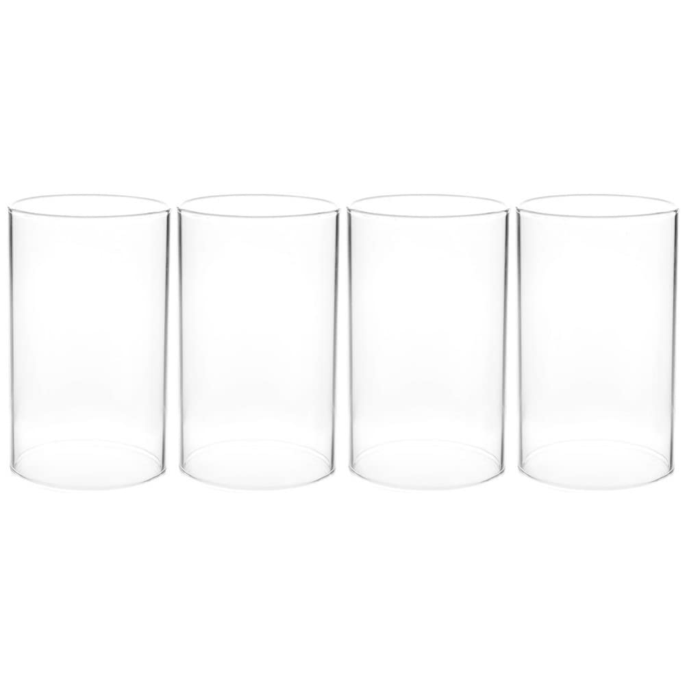 IMIKEYA 4pcs Clear Glass Shade Clear Cylinder Glass Lamp Shade High Transmittance Lampshade Light Fixtures Replacement for Pendant Lights Chandelier 10X7cm