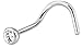 Forbidden Body Jewelry Nose Rings Clear CZ Press Fit Screw Nose Piercing Jewelry 22G Stainless Steel