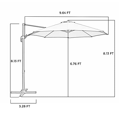 ASTEROUTDOOR 10 ft. Offset Patio Umbrella Cantilever Hanging Umbrella