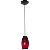 Merlot - E26 LED Rod Pendant - Oil Rubbed Bronze Finish - Red Sky Glass Shade
