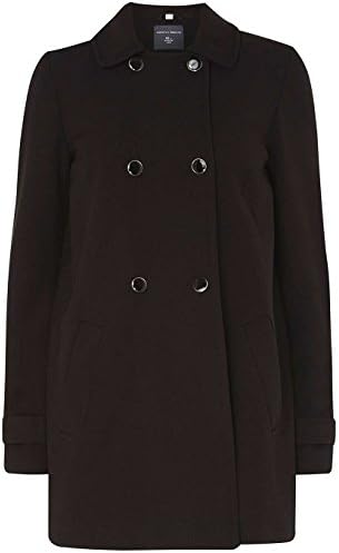 Ex Dorothy Perkins Double Breasted Black Swing Coat Size 4
