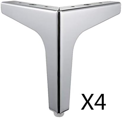 KKYY Furniture Legs-Height Straight Metal Chrome Sofa Legs Replacement Parts, Suitable for Sofa Legs, Footstools, Chairs,Set of 4