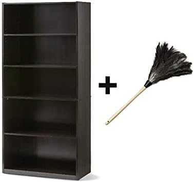 Download Bundle Mainstay 71 5 Shelf Standard Bookcase In Espresso And Dust Cleaner Bookcases Home Office Furniture Plutusias Com