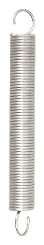 Chapuis Tension Springs, Set of 2, Silver, 1mm Wire Diameter, 75mm Length, Galvanised Steel, Double Hooks, 4kg Working Load