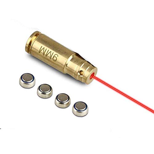 Red Dot 9mm 9 mm Laser Bore Sighter Boresight Hunting Tool 9 mm Cartridge Bore Sight Red Laser boresighter