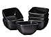 Bruntmor 26 Oz Black Porcelain Ceramic Square Soup Bowls with Handles, Soup Crocks Set of 6, Large Black Soup Bowls For Kitchen, Side Dish, Soup, Cereal, Ice Cream and Salad