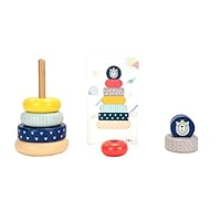 Scootive Wooden Toys for Toddlers,Colorful and Bright Wooden Ring Stacker Toy for Baby Early Educational Toys for 1 2 3 Years Boys and Girls Gifts