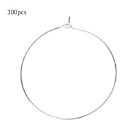 BabyHUIH Earring Beading Hoop 100pcs 30mm Gold Sliver Wine Glass Charm Rings Hoop