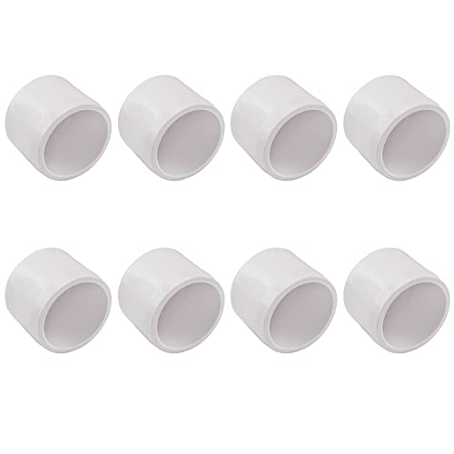 SDTC Tech 8Pack 1 Inch PVC External End Caps Furniture Grade Pipe Plug