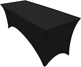 Utopia Kitchen 6 ft Stretchable Tablecloth - Spandex Tight Fit Table Cover for Event & Parties - Washable and Wrinkle Resistant