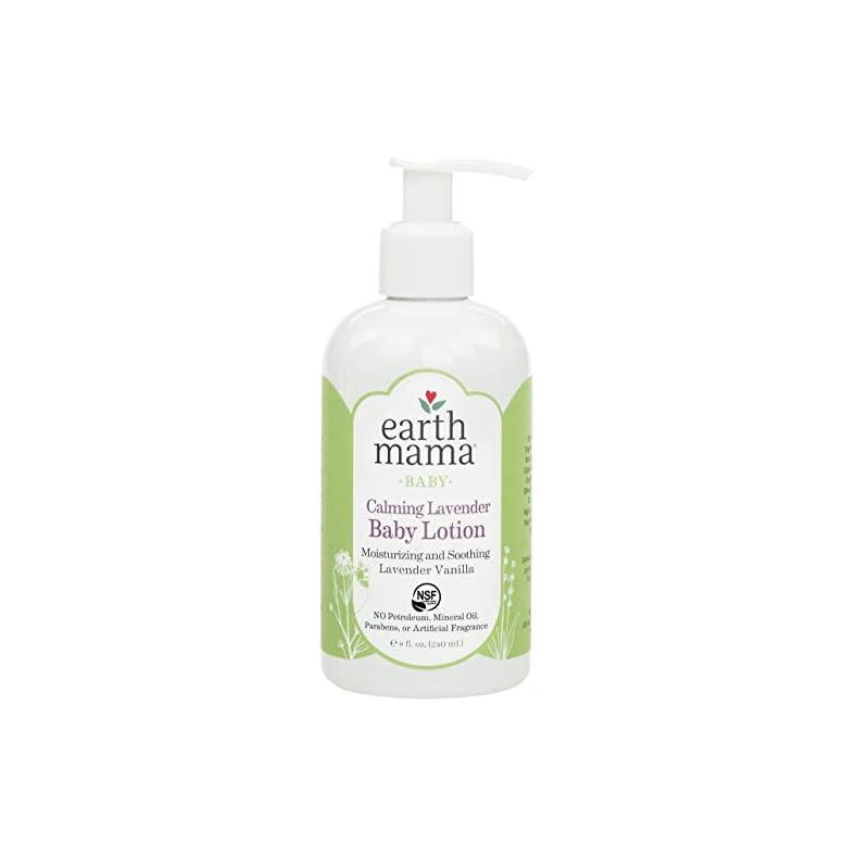 Earth Mama Calming Lavender Baby Lotion | Nourishing Organic Calendula + Rooibos for Sensitive Skin, 8 Fl Oz