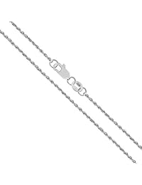 Orostar 14K amarillo, blanco. Collar de cadena de oro rosa de 0.059 in con corte de diamante, 40,6 a 30.0 in