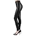 jntworld Look Tight Faux Leather High Waisted Leggings (S (US 4-6), matt Black)