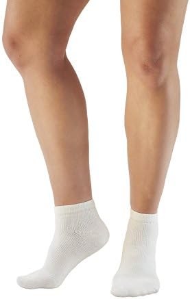 Ames WalkerAW Style 140 Coolmax 20-30 mmHg Firm Compression Anklet Socks White Small