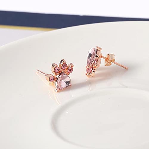 Diamant Ohrstecker für Frauen, Vintage Minimalist Intarsien Diamant Metall Flash Damen Ohrring Schmuck Geschenk (Pink)