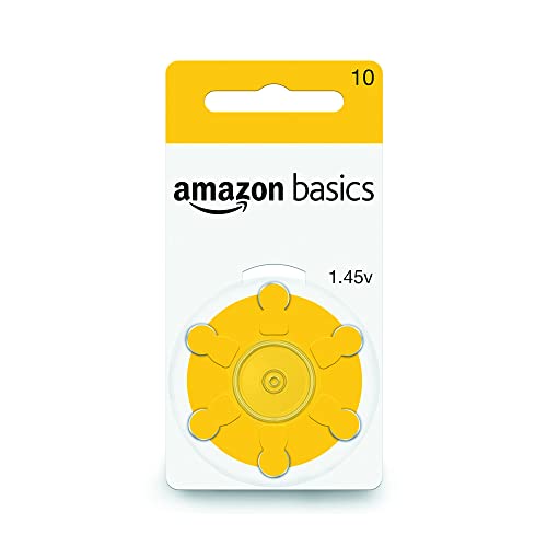 Amazon Basics 60Pack Hearing Aid Size 10 ZincAir Batteries, 1.45 Volt