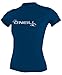 O'Neill Women's Basic 50+ Skins Short Sleeve Rash Guard, Deep Sea, Large