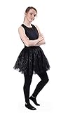 BellaSous Top Rated Classic Elastic Ballet-Style Adult Tutu Skirt, by Great Princess Tutu, Adult Dance Skirt, Petticoat Skirt or Pettiskirt Tutu For Women. Tulle Fabric - Black Tutu