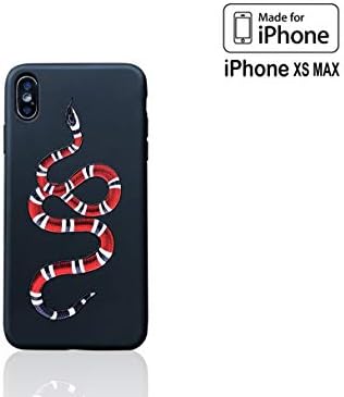 CASETECTION Compatible with iPhone Xs MAX (6.5") Case - Embossed Red Snake Fashion Design from Silicone Ultra Thin Slim Soft TPU Protective Shockproof Bumper (Snake Only)