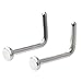 Ruifan 20G 316L Surgical Steel Nose Stud L Shaped Ring with 2MM Flat Top Piercing Jewelry 2PCS - Steel