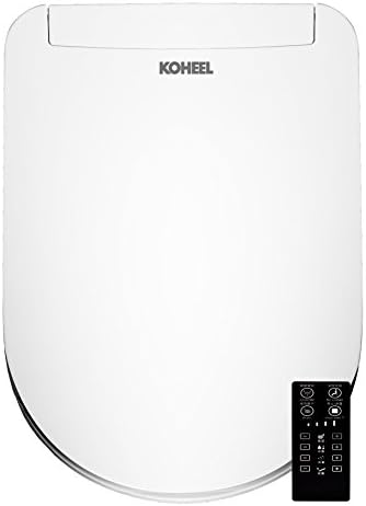 KOHEEL Electric Intelligent Toilet Seat Integrated Functions Remote Control Operation,Energy-Saving Technology,Eco-Friendly,Seat Heater,Warm Wind & Air Dry,Standard Version