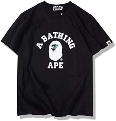 Wupi Fashion Bape Printed Cotton Loose Short Sleeve T-Shirt for Men/Women